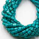 Blue Green Turquoise Cylinder Tube Beads Size 5x6mm 15.5" Strand