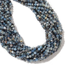 Natural Dark Blue Aquamarine Faceted Round Beads Size 4mm 15.5'' Strand