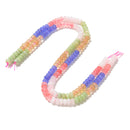 09-Multi-color Dyed Jade Smooth Rondelle Beads Size 5x8mm 15.5'' Strand