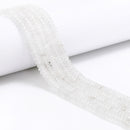 White Jade Smooth Rondelle Beads Size 2x4.5mm 15.5'' Strand