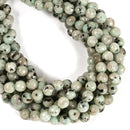 Natural Sesame Kiwi Jasper Faceted Round Beads 4mm 6mm 8mm 10mm 12mm 15.5" Strd