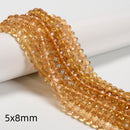 Natural High Grade Citrine Faceted Rondelle Beads Size 4x6mm 5x8mm 15.5'' Strand