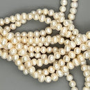 2.0mm Hole White Fresh Water Pearl Potato Shape Beads Size 10-11mm 8'' Strd