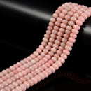 Natural Chinese Pink Opal Smooth Rondelle Beads 2x4mm 4x6mm 5x8mm 15.5'' Strand