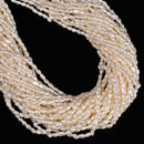 White Fresh Water Pearl Side Drill Nugget Beads 2.2-2.5mm x 4-5mm 13.5'' Strand