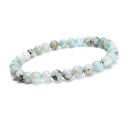 Multi Color Larimar Smooth Round Beaded Bracelet 6mm 7.5'' Length 3 PCS Per Set