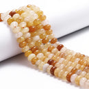 Natural Yellow Jade Smooth Rondelle Beads Size 5x8mm 15.5'' Strand