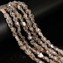 Natural Herkimer Diamond Quartz Side Drill Nugget Beads 6-8x10-12mm 15.5" Strand