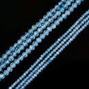 Natural Blue Topaz Faceted Round Beads Size 2mm 3mm 15.5'' Strand