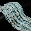 Natural Grade A Larimar Center Drill Pebble Nugget Beads Size 6-10mm 15.5'' Strd