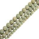 Natural Green Peace Jasper Smooth Round Beads Size 6mm 8mm 10mm 15.5'' Strand