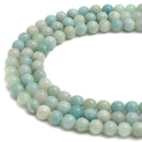 2.0mm Hole Natural Amazonite Smooth Round Beads 6mm 8mm 10mm 12mm 15.5" Strand
