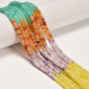 02 Multi-color Gemstone Smooth Rondelle Beads Size 2x4mm 15.5'' Strand
