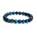 Blue Green Tiger Eye Round Beaded Bracelet 6mm 8mm 10mm 7.5'' Length 3 PCS/Set