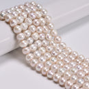 Natural White Fresh Water Edison Pearl Off Round Shape Beads 9-10mm 15.5" Strand