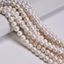 High Quality AAA White Fresh Water Pearl Off Round Beads 8-9mm 9-10mm 15.5'' Strand