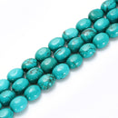 Green Blue Turquoise Smooth Full Oval Shape Beads 10x13mm 13x16mm 15.5'' Strand