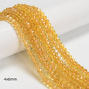 Natural High Grade Citrine Faceted Rondelle Beads Size 4x6mm 5x8mm 15.5'' Strand