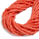 Orange Bamboo Coral Irregular Heishi Discs Beads Size 4x6mm 15.5'' Strand