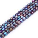 Purple Blue Sea Sediment Jasper Rectangle Cube Beads Size 6x7mm 15.5'' Strand