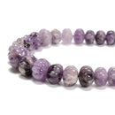 Graduated Chevron Amethyst Carved Pumpkin Beads Size 5x8mm-10x14mm 18'' Strand