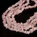 Natural Madagascar Rose Quartz Irregular Pebble Nugget Chips Beads 7-8mm 32"Strd
