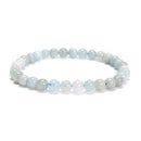 Multi Blue Aquamarine Smooth Round Beaded Bracelet 6mm 7.5'' Length 3 PCS/Set