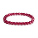 Natural Ruby Smooth Round Beaded Bracelet Size 6mm 7.5'' Length 3 PCS Per Set