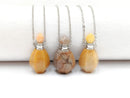 Natural Yellow Crazy Lace Agate Essential Oil Hexagon Shape Perfume Bottle