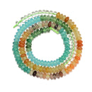 04 Multi-color Gemstone Smooth Rondelle Beads Size 2x4mm 15.5'' Strand