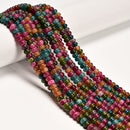 Multi-color Tourmaline Color Dyed Jade Smooth Rondelle Beads 4x6mm 15'' Strand