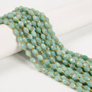 Natural Green Amazonite Faceted Rice Shape Beads Size 6x8mm 15.5 Strand