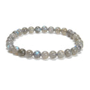 Natural Gray Labradorite Smooth Round Beaded Bracelet 6mm 7.5'' Length 3 PCS/Set