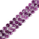 Lepidolite Color Dyed Jade Hexagram Cutting Faceted Coin Beads 10mm 15.5''Strand