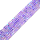 Purple Mystic Mermaid Glass Matte Rondelle Beads Size 4x6mm 5x8mm 15.5'' Strand