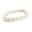 Iridescent White MOP Shell Round Beaded Bracelet 6mm 10mm 7.5''Length 3PCS/Set