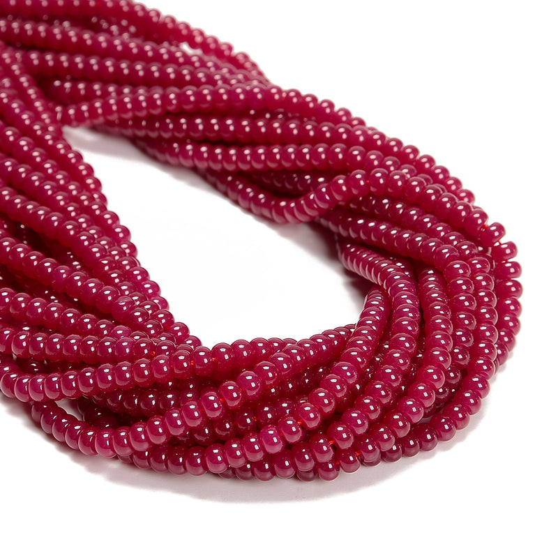 Natural Ruby Smooth Rondelle Beads Size 3x4mm 3x5mm 15.5'' Strand