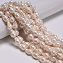 White Fresh Water Pearl Baroque Shape Beads 9-10x13-18mm 10-11x12-14mm 15.5" Std