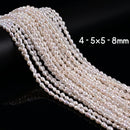 Natural White Fresh Water Pearl Baroque Shape Beads 4x8mm 5x8mm 6x8mm 15''Strand