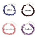 01-Mixed Gemstone Chips Bracelet With Silver Plated Clasp Size 5-8mm 7.5''Length