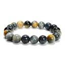 Golden Blue Tiger Eye Round Beaded Bracelet 6mm 8mm 10mm 7.5'' Length 3 PCS/Set