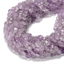Natural Light Amethyst Faceted Coin Beads Size 8mm 15.5'' Strand