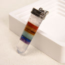 Rainbow Chakra Sword Shape Healing Stone Point Pendant 15x55mm Sold by Piece