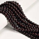 02- Natural Red Garnet Smooth Round Beads 5-5.5mm 7-7.5mm 9-9.5mm 15.5" Strand