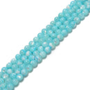 Iridecent Aqua Blue MOP Shell Smooth Round Beads Size 4mm 6mm 8mm 10mm 15.5''Std