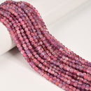 Natural Purple Tourmaline & Lepidolite Faceted Cube Beads Size 4mm 15.5'' Strand