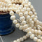 2.0mm Hole White Fresh Water Pearl Potato Shape Beads Size 10-11mm 8'' Strd