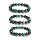 Azurite Malachite Chrysocolla Round Beaded Bracelet 10mm 7.5'' Length Sold by Piece