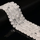 Natural Clear Quartz Smooth Cube Beads Size 8-9mm 15.5'' Strand