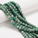 Natural Green Azurite Smooth Round Beads Size 6mm 8mm 10mm 15.5'' Strand